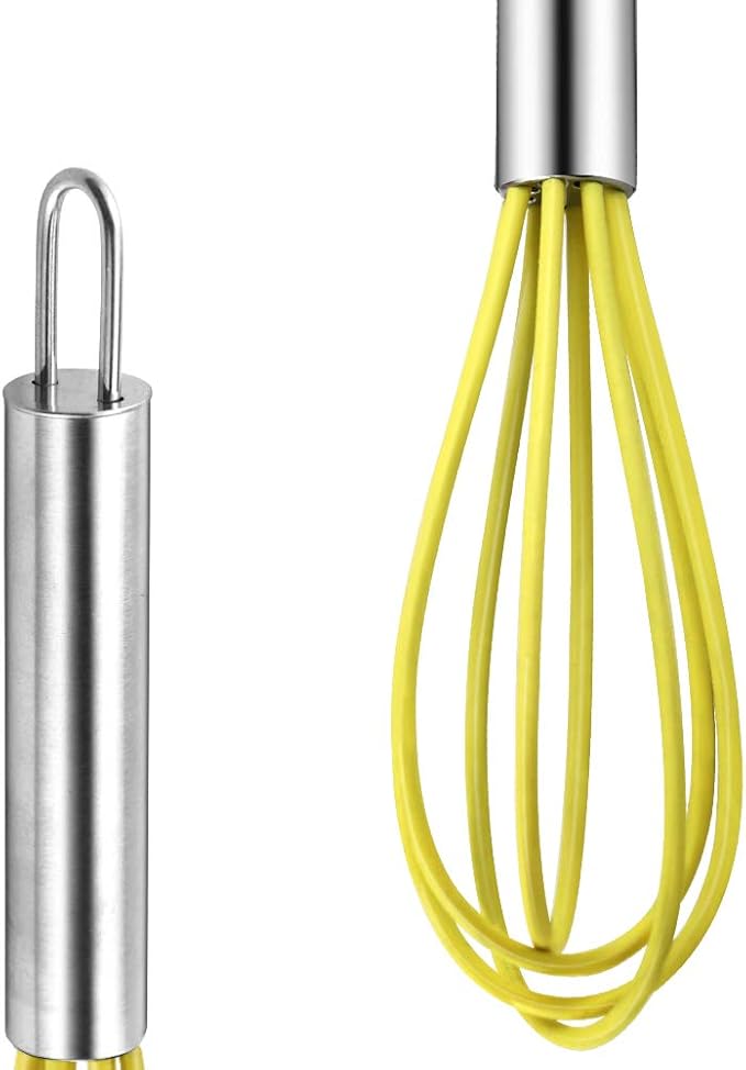4 Pack Colorful Mini Silicone Kitchen Whisks - Image 4
