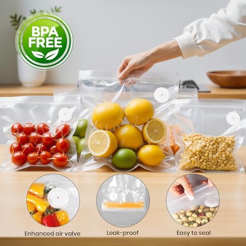 FEPPO Vacuum Sealer Bags for Food, 15 PCS 8.3"×8.7" & 15 PCS 10.2"×11" Bags