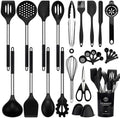 NCUE 28-Piece Silicone Kitchen Utensils Set with Stainless Steel Handles
