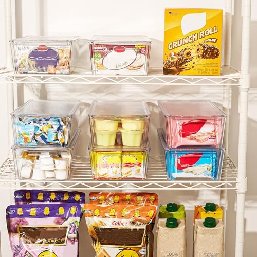 Vtopmart 2pcs Clear Stackable Storage Bins with Lids