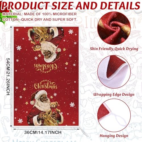 SiliFine 12 Pcs Christmas Kitchen Accessories Set Black Santa Style
