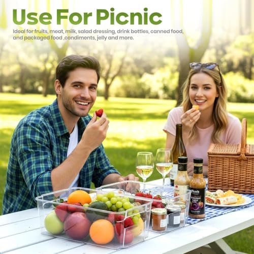 Utopia Home Plastic Stackable Storage Bins for Fridge, 8 Pack, Clear