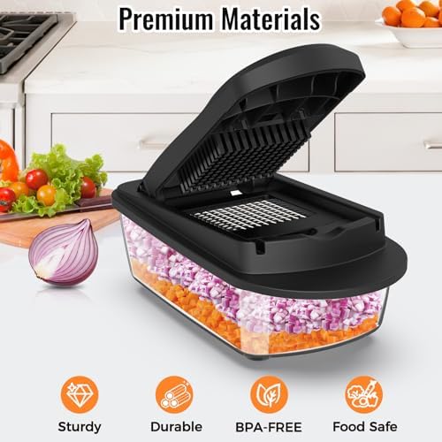 8-Blade Cook Tool & Gadget Sets, Egg Slicer Chopper Grater Set, Black
