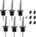 6PCS Liquor Bottle Pourers, Stainless Steel Olive Oil Spouts, Bottle Pourers by BALTRE