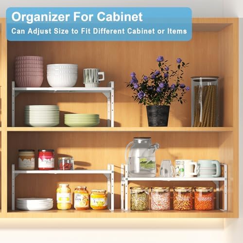 15.5 to 25.5 Inch Kitchen Cabinet Shelf Organizers，Kitchen Shelf Organizer