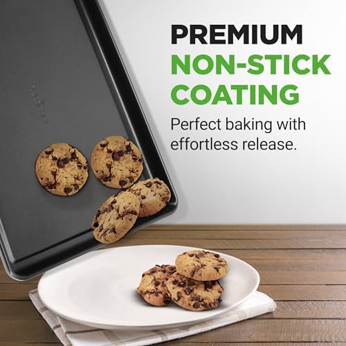 NutriChef 8-Piece Nonstick Stackable Bakeware Set – Non Toxic Carbon Steel Baking Trays W/Cookies Sheet Muffin, Loaf, Cake, Round & Square Pan – Easy To clean & Easy to Release, Oven Safe – Gray