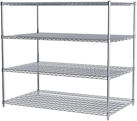 Akro-Mils AWP54UPRIGHT 54-Inch NSF Certified Industrial Grade Chrome Wire Shelf System Upright Leg Post Poles, (4 Pack)