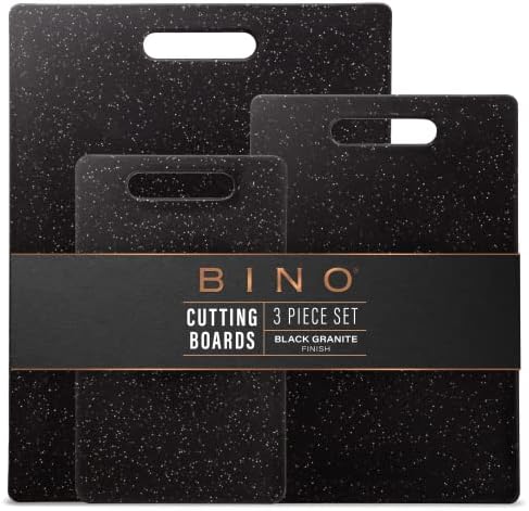 BINO Cutting Board - 3-Piece Chopping Boards | BPA-Free Plastic, Durable, Multipurpose, Dual-Sided, Dishwasher Safe, Easy to Clean | Charcuterie Accessories | Home & Kitchen Utensils