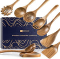 Wooden Spoons for Cooking, 9-Piece Acacia Wood Utensil Gift Set