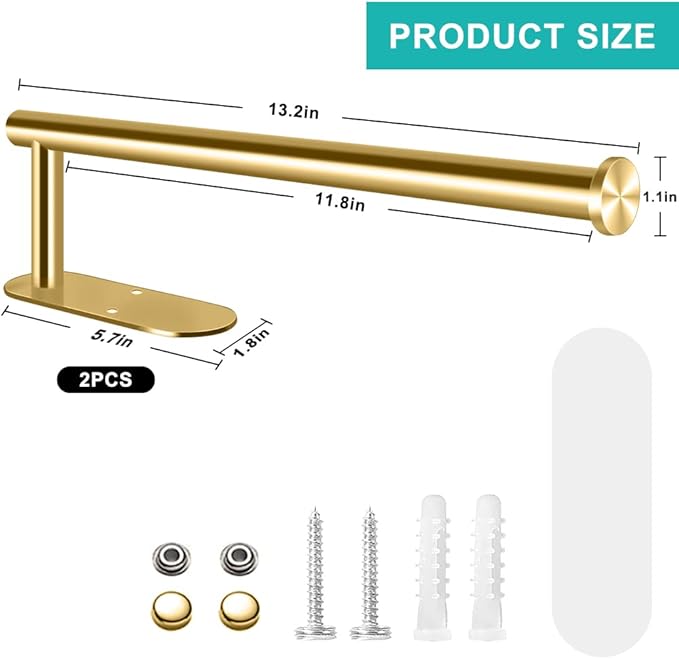 MGahyi 13.2 Inch Wall Mount Paper Towel Holder, Self Adhesive & Drilling Dual - Image 2