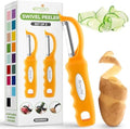 Spring Chef Swivel Potato Peeler with Soft Grip Handle, Set of 2, Mango
