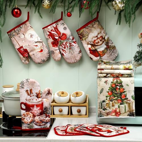 SiliFine 12 Pcs Vintage Christmas Kitchen Accessories Set