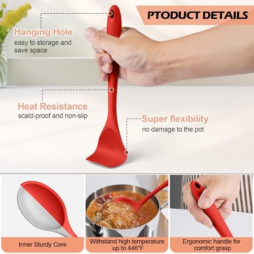 Homikit Kitchen Cooking Utensils Set, 15-Piece Silicone Spatula with Holder