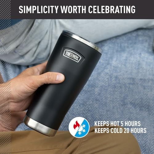 THERMOS ICON SERIES, Stainless Steel Tumbler with Slide Lock, 18 Ounce, Sea Green