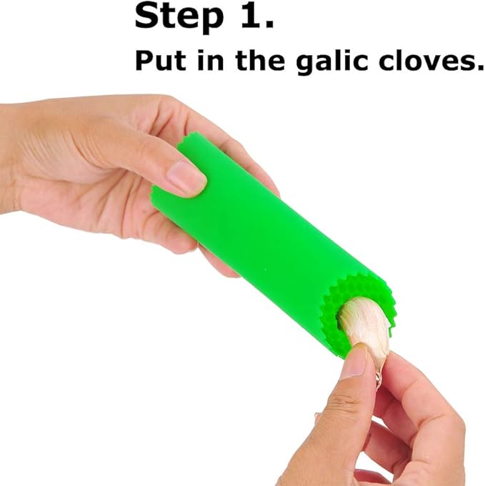 2 Set Peeler Silicone Easy Roll Tube Useful Garlic Odorfree Kitchen Tool - Image 2