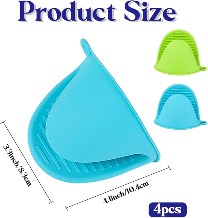 4 PCS Silicone Oven Mitts Heat Resistant Mini Oven Gloves - Image 3