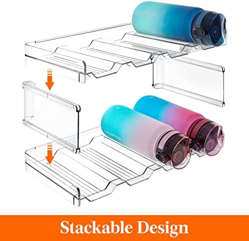 Lifewit Stackable Water Bottle Organizer for Cabinet, Clear Tumbler Holder