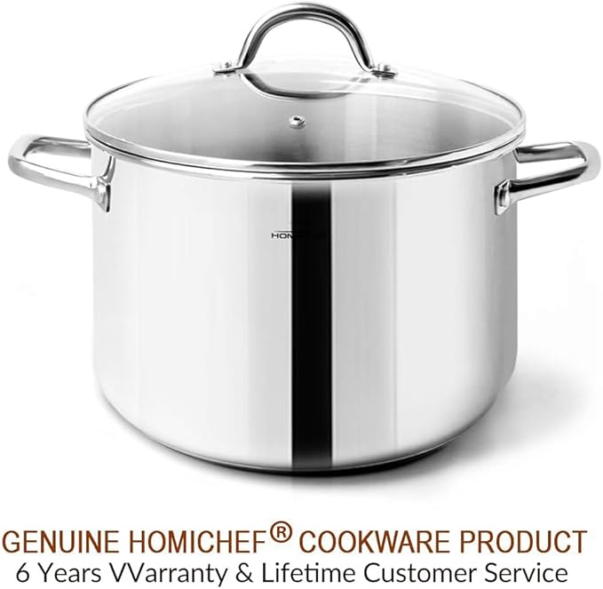HOMICHEF Small Stock Pot 4 Quart Nickel Free Stainless Steel - Image 7
