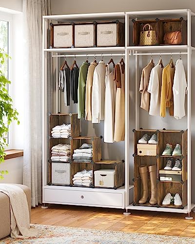 SONGMICS 16 Cube Storage Organizer，Plastic stackable cube shelf