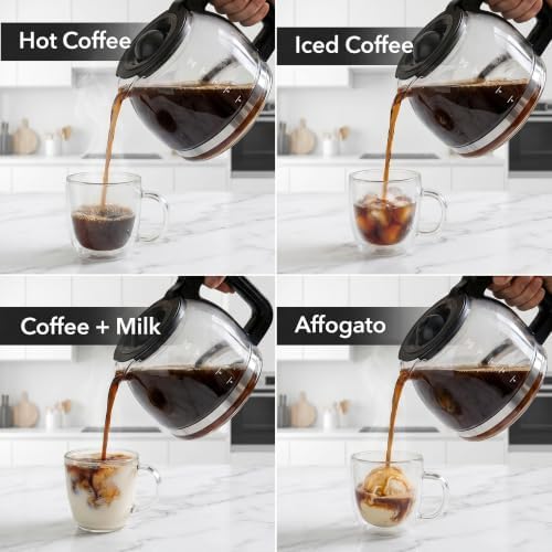 OVENTE 12-Cup Drip Coffee Maker with Easy On/Off Switch, Black CM412B