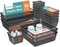 16 PCS Drawer Organizer Set, 5 Size Bathroom and kitchen organizer Trays