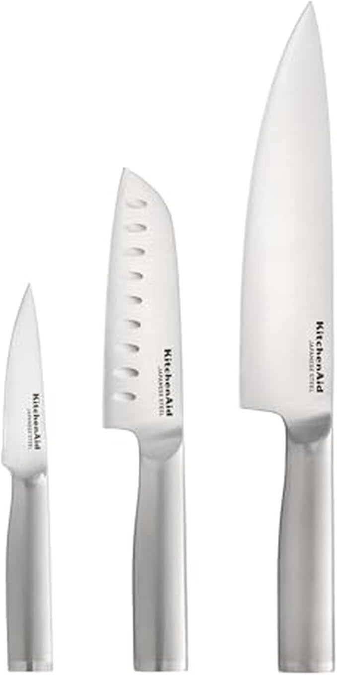 KitchenAid 3 Piece Forged Chef Knife Set High Carbon Japanese Steel, Includes 8 by KitchenAid