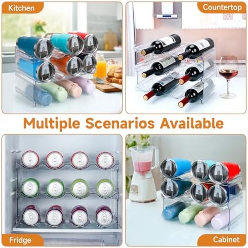 Stackable Water Bottle Organizer Large Compartment Water Bottle Holder