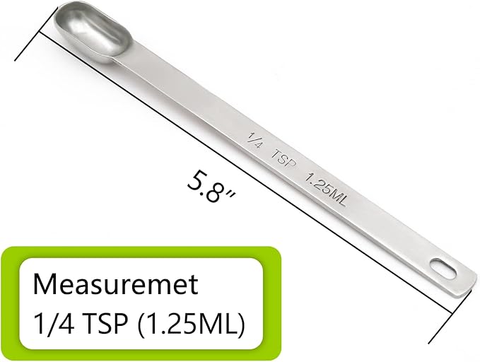 1PCS 1/4tsp Single Measuring Spoon, Stainless Steel Long Handle Individual - Image 2