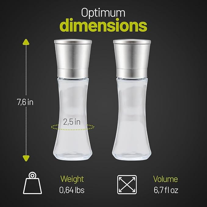 ZOLMER® Premium Stainless Steel Salt and Pepper Grinder Set manual | Adjustable - Image 6