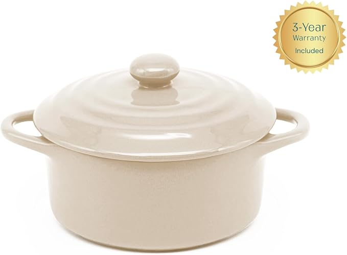 Kook Ceramic Mini Cocotte Set, Small Casserole Dishes - Image 3