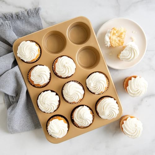 Nordic Ware Naturals Aluminum NonStick Muffin Pan, Twelve 2.75 Inch Cups