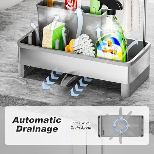 Ewaiira Sponge Holder for Kitchen Sink, Stainless Steel Sink Caddy