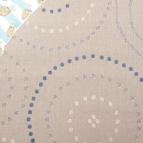 SAFAVIEH Washable Rug Outdoor Courtyard Collection - 2'3" x 6'7" Runner, Natural & Blue, Non-Shedding & Easy Cleaning, Ideal for Patio, Entryway, Mudroom, Hallway, Kitchen (CY1906-3101)