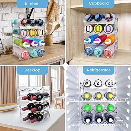 spospo Water Bottle Organizer for Cabinet 4 Pack Water Bottle Holder