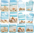 SiliFine 12 Pcs Beach Seashell Kitchen Accessories Set Coastal Style