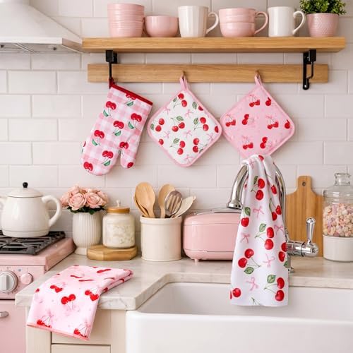 FoldTier 8 Pcs Cherry Kitchen Decoration Set for Cooking Baking