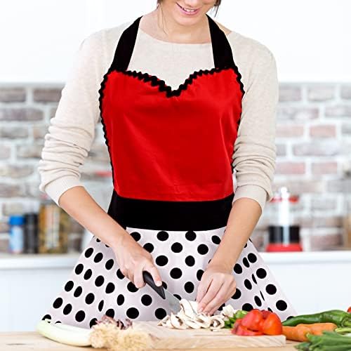 Violet Mist Cute Lovely Retro Aprons for Women Girl Ladies Sexy Sweetheart Vintage Aprons 50s PolkaDot Vintage Christmas Apron kawaii Cooking Kitchen Ruffle Witch Apron Housewife Waitress Mothers Gift