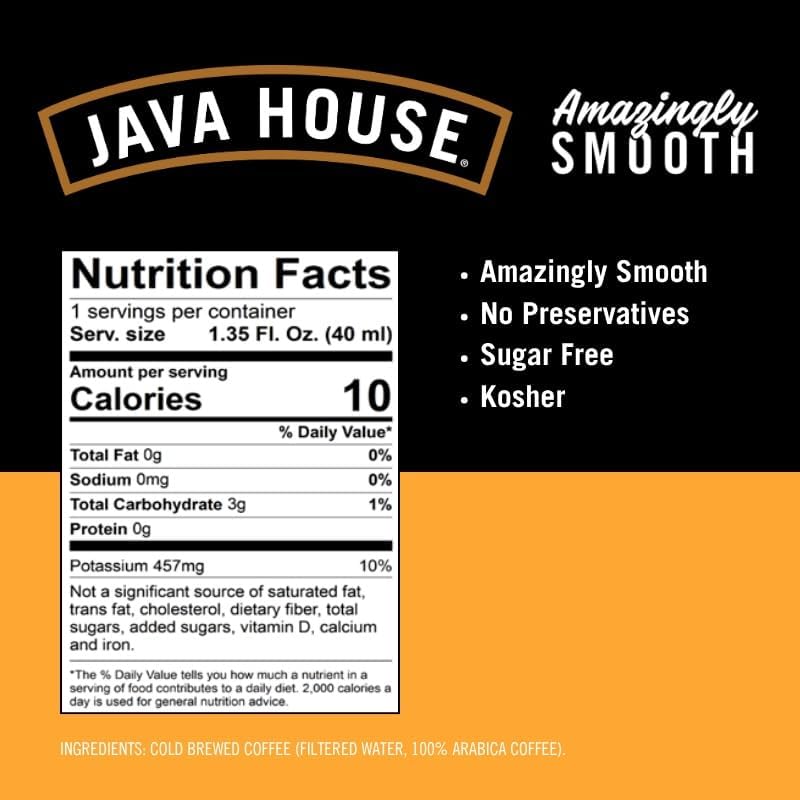 Java House Cold Brew Coffee, Colombian Medium Roast Coffee Concentrate Liquid Pods - 1.35 Fluid Oz (Pack of 60) Enjoy Hot or Iced
