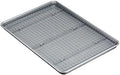 Amazon Basics Ceramic Nonstick Baking Sheet & Cooling Rack Set, Dishwasher Safe, Oven Safe, Half Sheet Size, Gray, 1-Pack