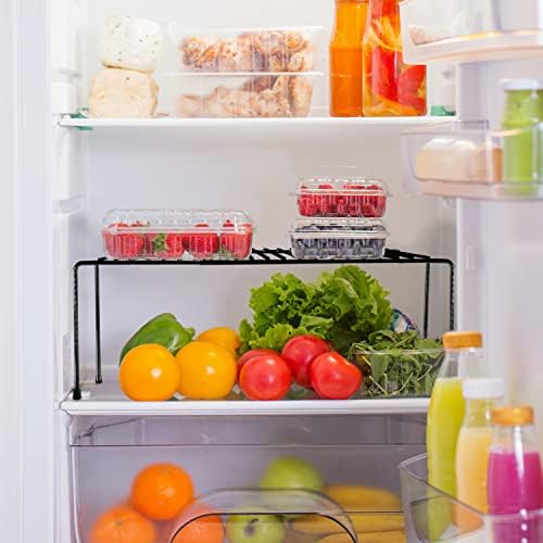 Tomorotec Expandable Cabinet Shelf Organizer, Metal Kitchen Pantry, Black