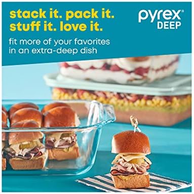 Pyrex Deep 3-Pack Glass Baking Dish Set (9"x13", 7"x11", 8"x8")