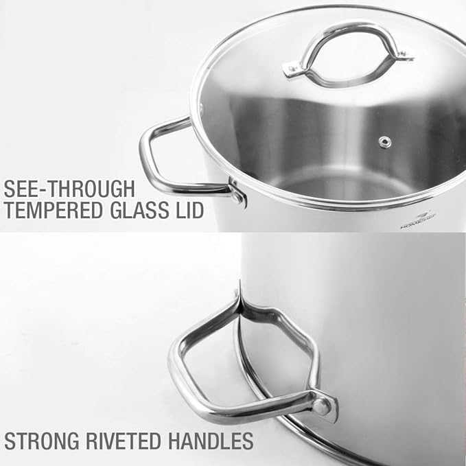 HOMICHEF Small Stock Pot 4 Quart Nickel Free Stainless Steel - Image 6