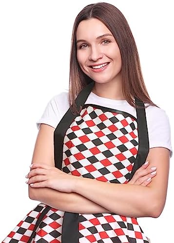 Violet Mist Cute Lovely Retro Aprons for Women Girl Ladies Sexy Vintage Aprons 50s Plaid Vintage Halloween Christmas Apron kawaii Cooking Kitchen Ruffle Witch Apron for Housewife Waitress Mothers Gift