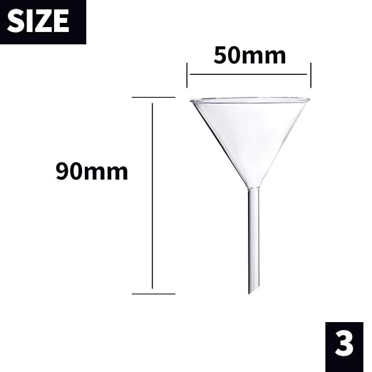 Glass Funnel Set, 50mm & 40mm Diameter - Image 4
