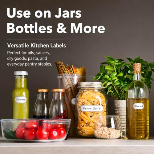 CHUBBIEE Waterproof Kitchen Labels for OXO POP Containers, 64-Pack, 2 Sizes