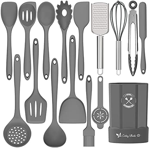 Silicone Kitchen Utensils Set, 16-Piece Silicone Cooking Utensils by Deedro