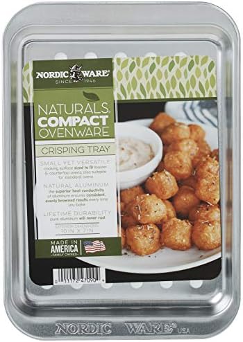 Nordic Ware Naturals Compact Crisping Tray - Natural Uncoated Aluminum, Toaster Oven and Broiler Safe