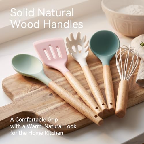 Silicone Kitchen Utensils Set, Heat-Resistant Cooking Utensils, BPA-Free