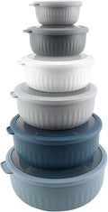 COOK WITH COLOR Prep Bowls with Lids- Wide and Deep Nesting Plastic Small by CookwithColor