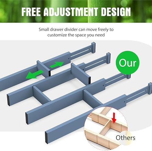 ANTOWIN Expandable Bamboo Drawer Dividers, Fits 17.6-21.6" Drawers